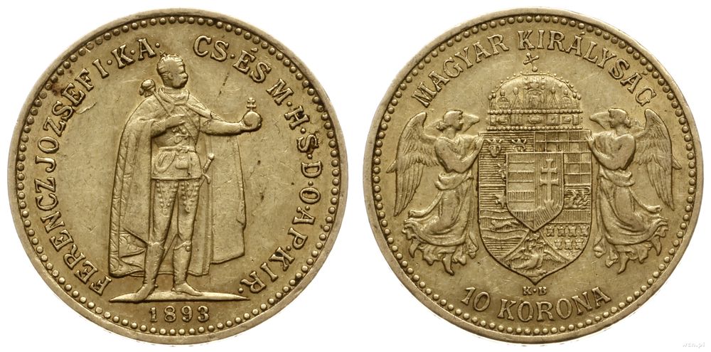 Węgry, 10 koron, 1893 KB