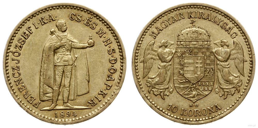 Węgry, 10 koron, 1894 KB