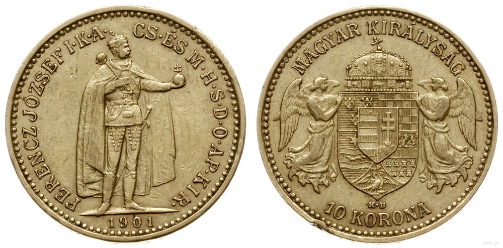 Węgry, 10 koron, 1901 KB