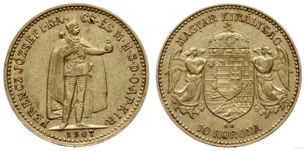 Węgry, 10 koron, 1907 KB