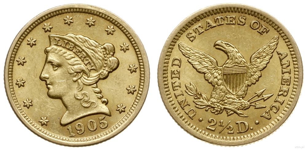 Stany Zjednoczone Ameryki (USA), 2 1/2 dolara, 1905