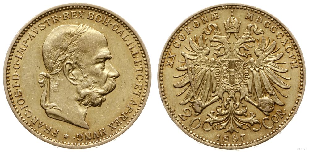Austria, 20 koron, 1897