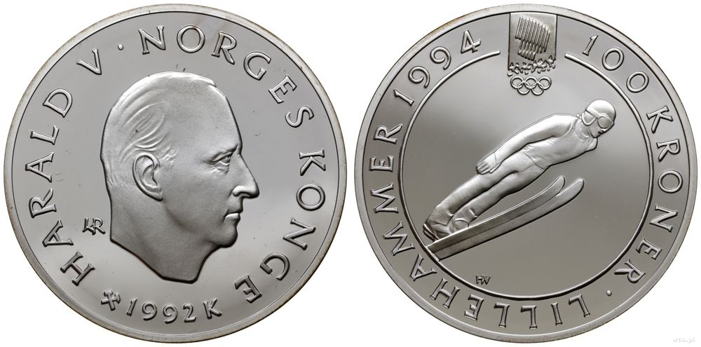 Norwegia, 100 kroner, 1992