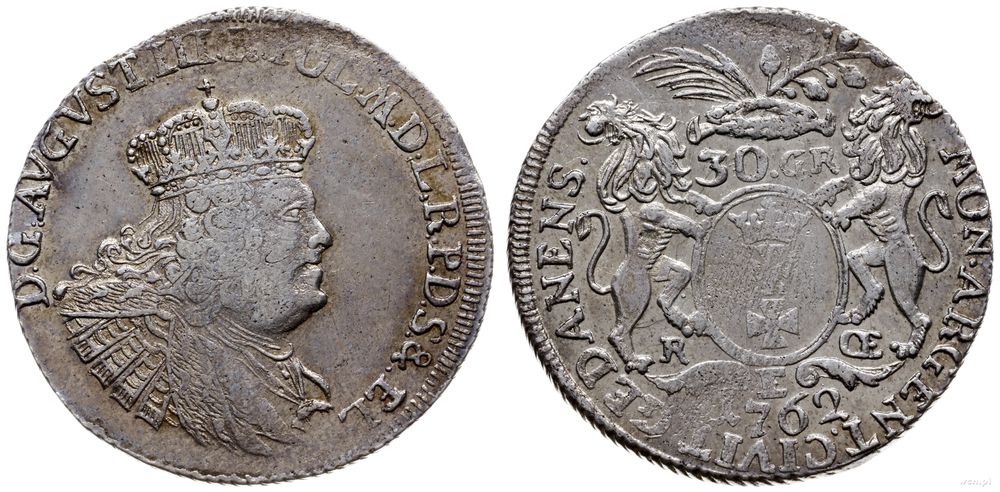 Polska, złotówka = 30 groszy (gulden), 1762
