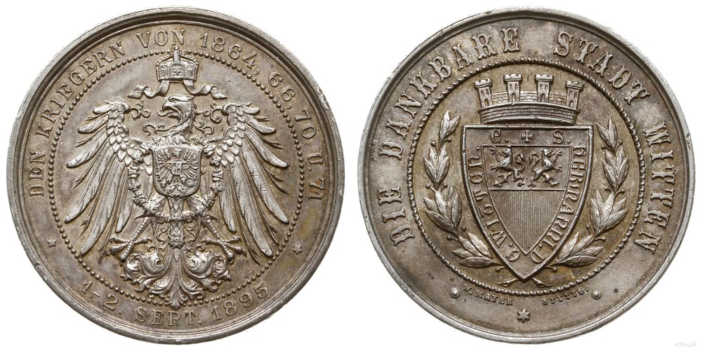 Niemcy, medal wdzięczności miastu Witten, 1895