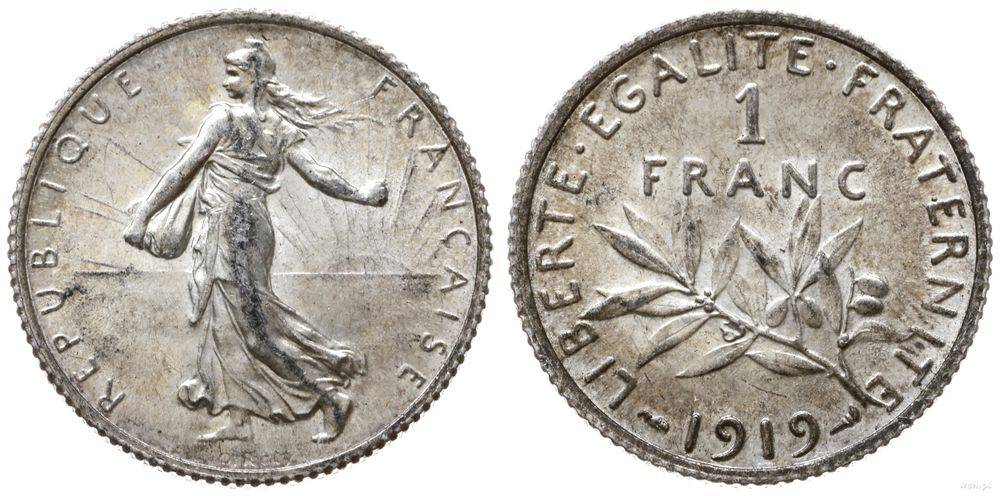 Francja, 1 frank, 1919