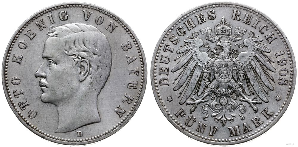 Niemcy, 5 marek, 1908 D