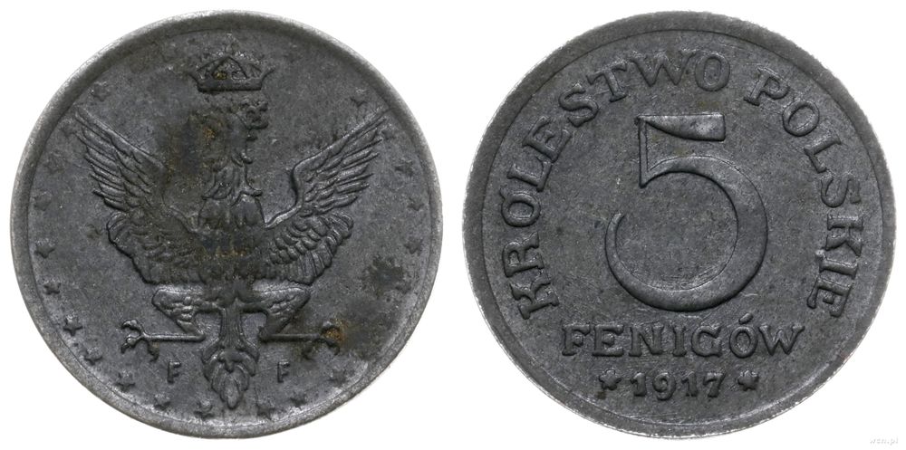 Polska, 5 fenigów, 1917 F
