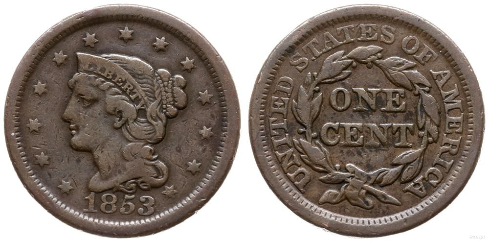 Stany Zjednoczone Ameryki (USA), 1 cent, 1853