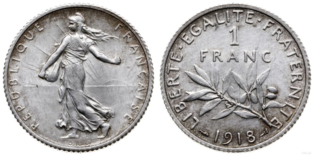 Francja, 1 frank, 1918