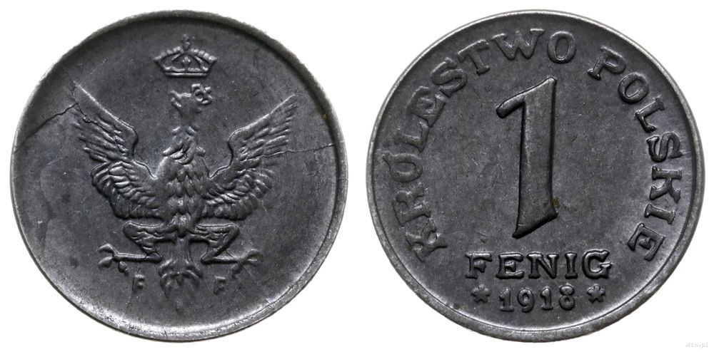 Polska, 1 fenig, 1918 / F