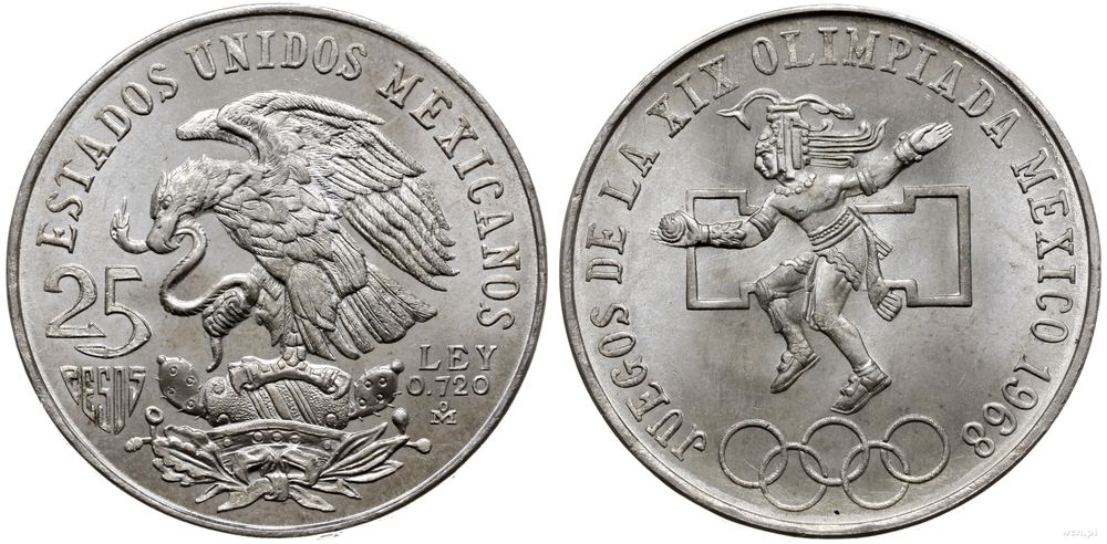 Meksyk, 25 peso, 1968