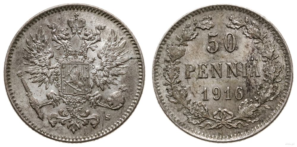 Finlandia, 50 penniä, 1916 S