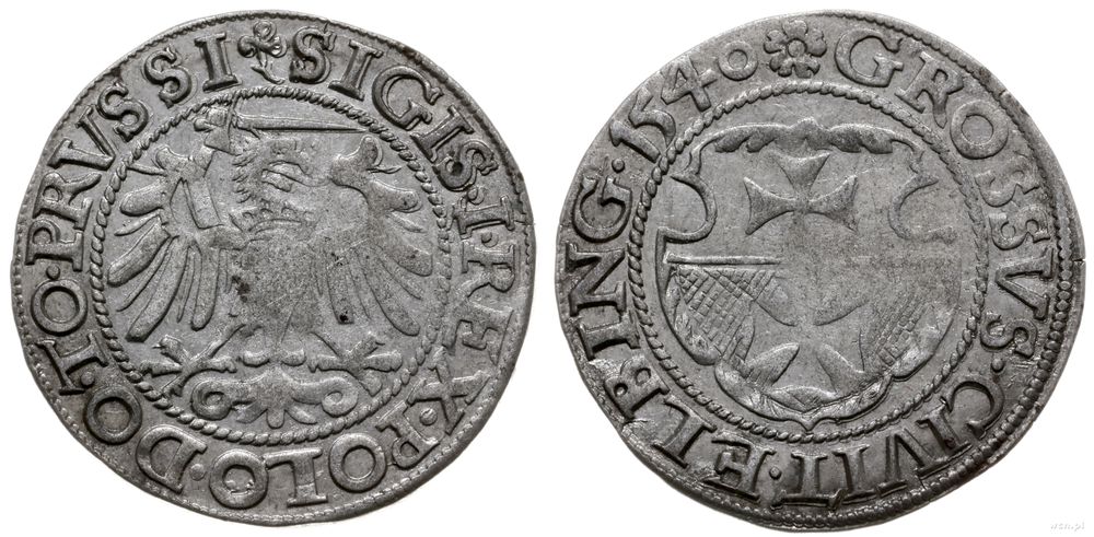 Polska, grosz, 1540