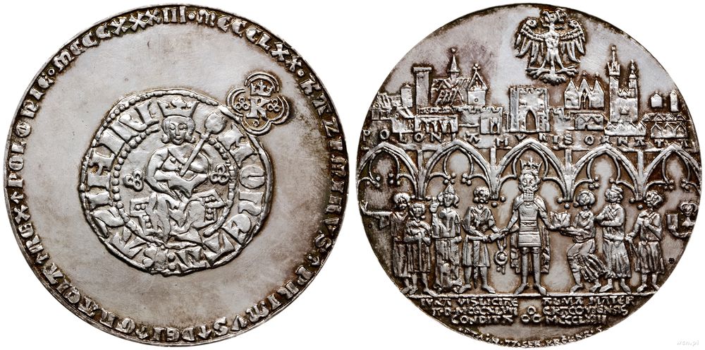 Polska, medal autorstwa Witolda Korskiego z serii królewskiej, 1977
