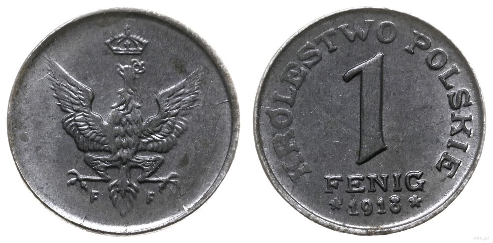 Polska, 1 fenig, 1918 F