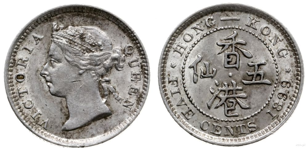 Hong Kong, 5 centów, 1899