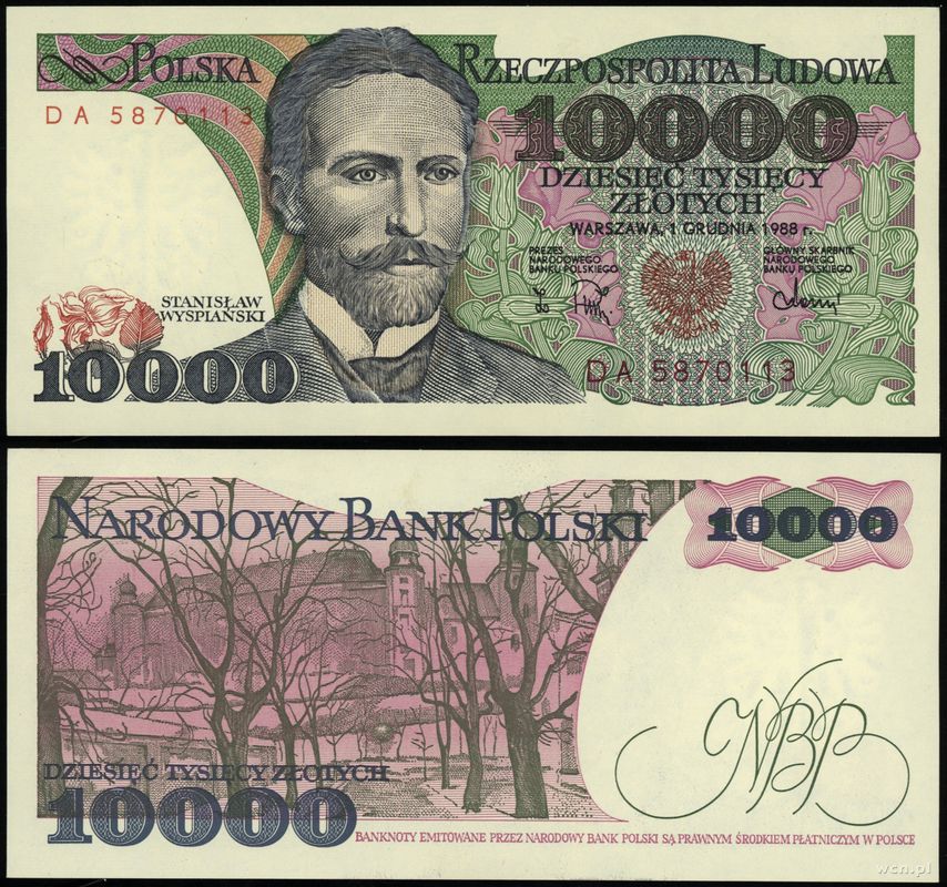 Polska, 10.000 złotych, 1.12.1988