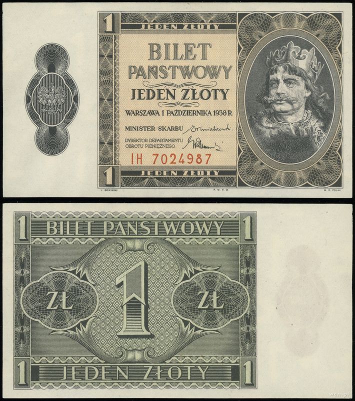 Polska, 1 złoty, 1.10.1938