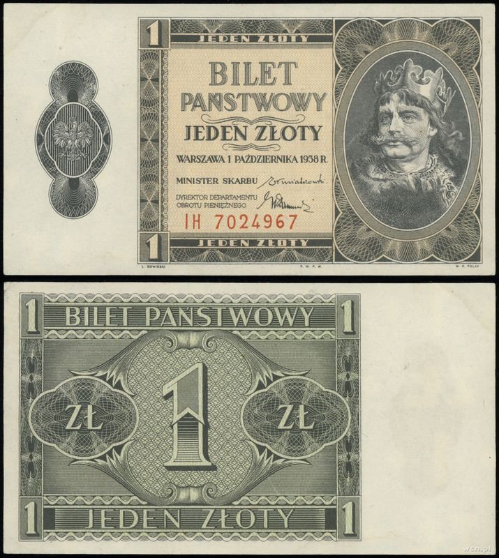Polska, 1 złoty, 1.10.1938
