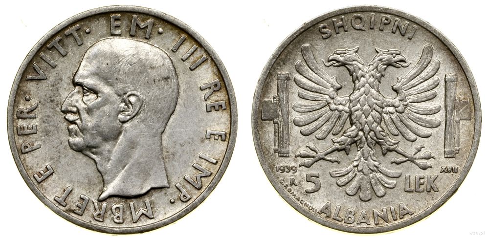 Albania, 5 leków, 1939 R