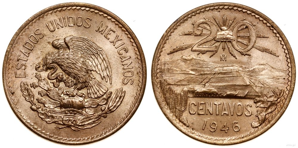 Meksyk, 20 centavos, 1946