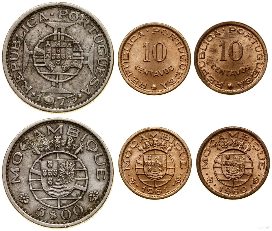 Mozambik, zestaw 3 monet