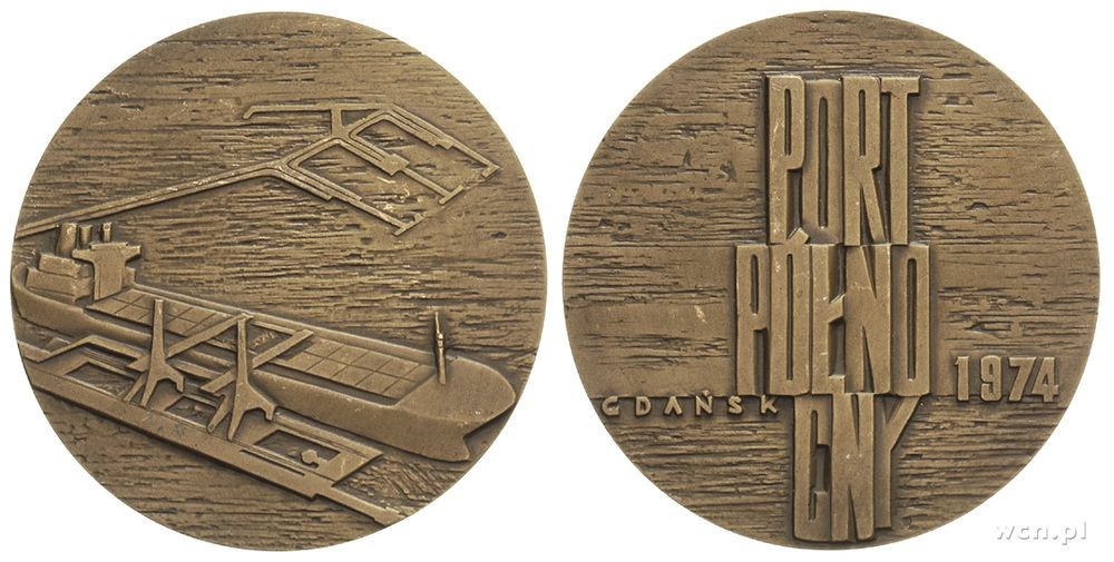Polska, Medal Port Północny Gdańsk 1974, niesygnowany, projekt Franciszek Du.., 1974