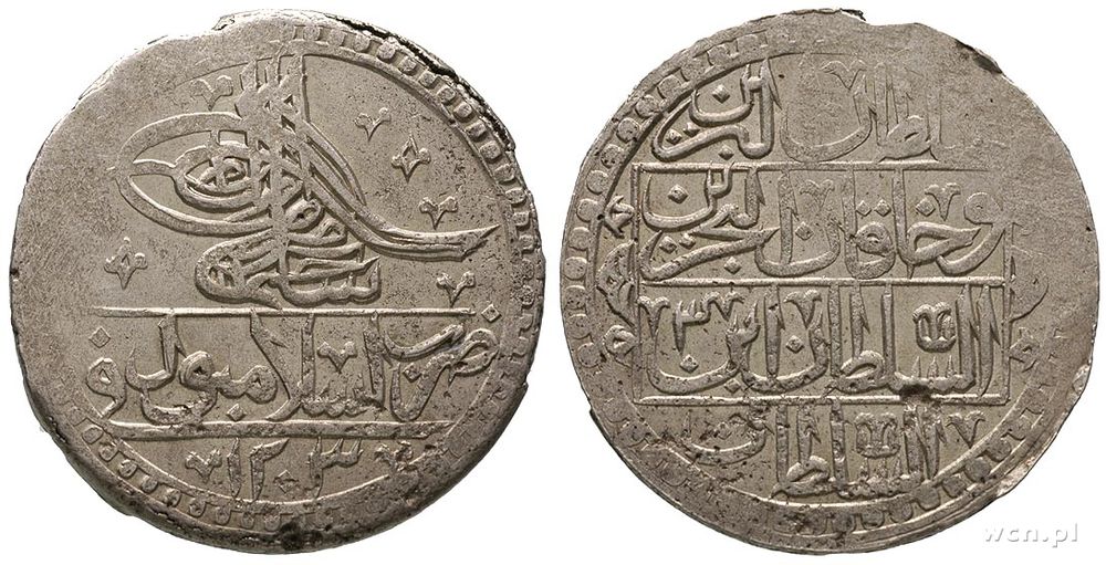 Turcja, yuzluk (2 1/2 piastra), AH 1203 (1789)