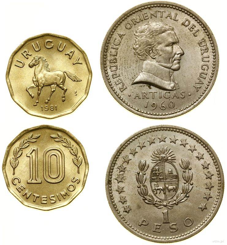 Urugwaj, zestaw 2 monet