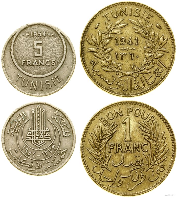 Tunezja, zestaw 2 monet