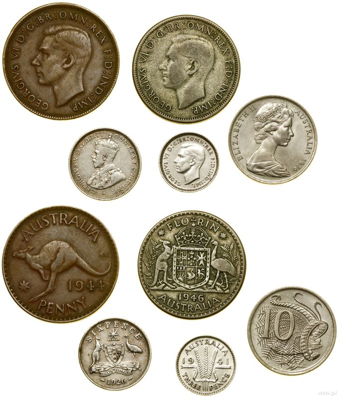 Australia, zestaw 5 monet