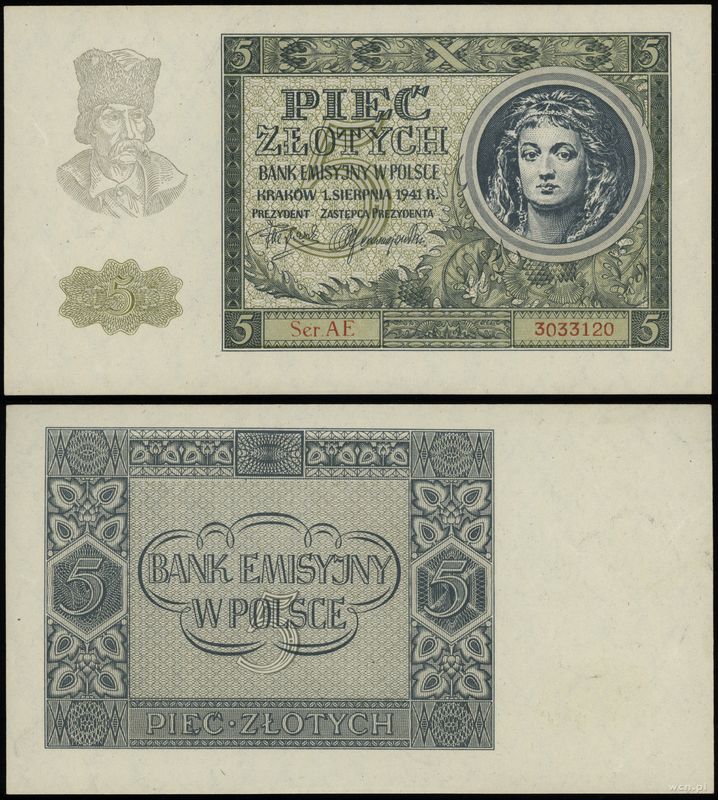 Polska, 5 złotych, 1.08.1941