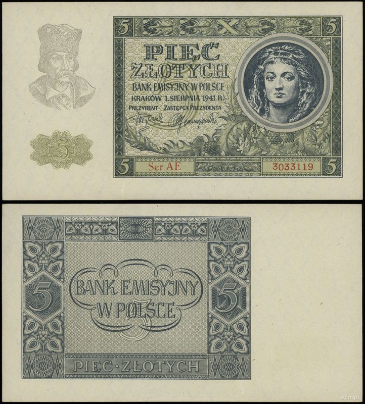 Polska, 5 złotych, 1.08.1941