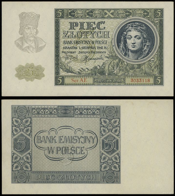 Polska, 5 złotych, 1.08.1941