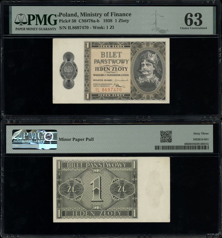 Polska, 1 złoty, 1.10.1938