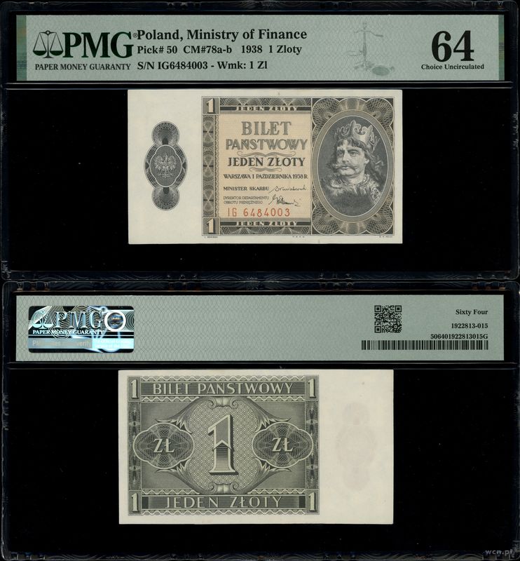 Polska, 1 złoty, 1.10.1938