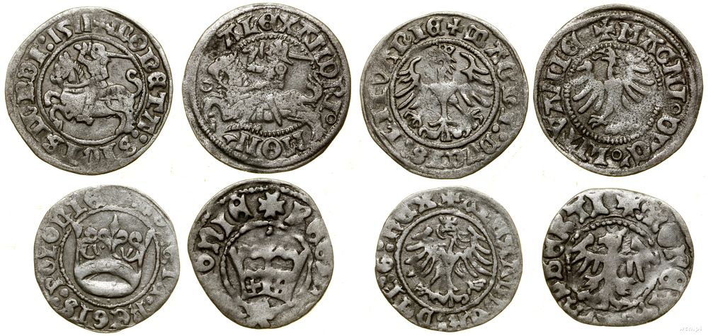 Polska, zestaw 4 półgroszy Jagiellonów