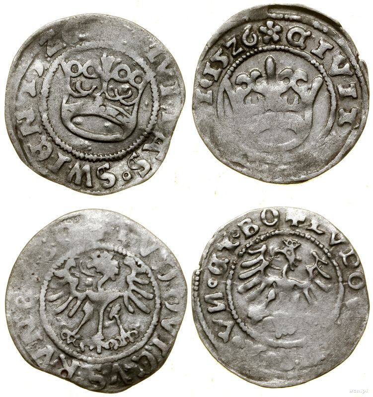Śląsk, zestaw: 2 x półgrosz miejski, 1526