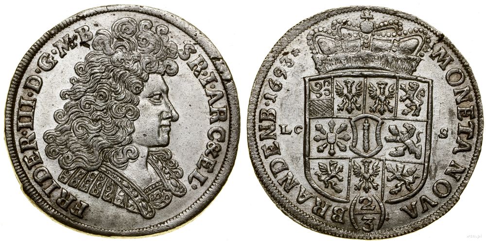 Niemcy, 2/3 talara (gulden), 1693 LCS