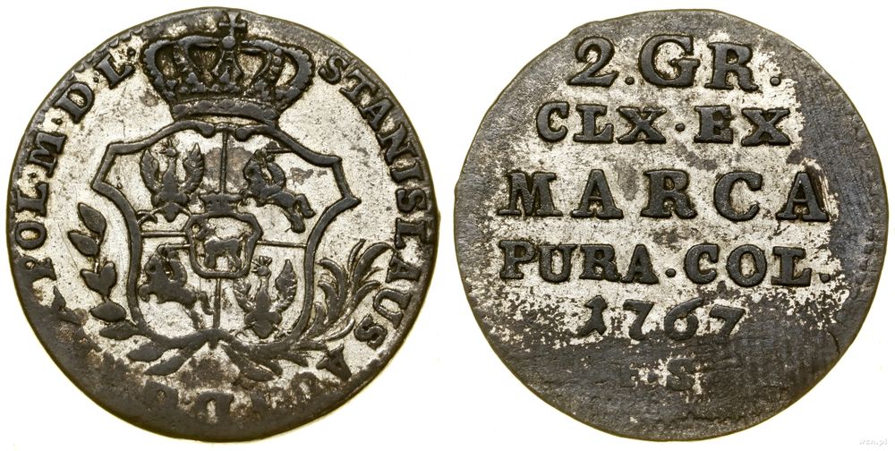 Polska, półzłotek (2 grosze srebrne), 1767 FS
