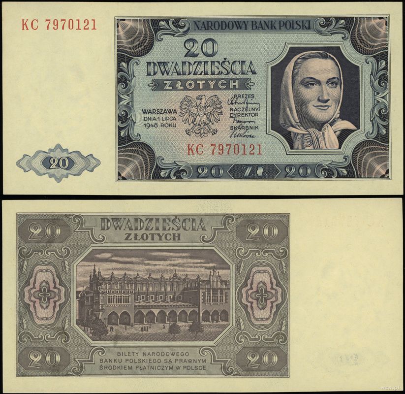 Polska, 20 złotych, 1.07.1948