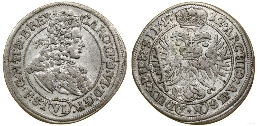 Śląsk, 6 krajcarów, 1712 FN