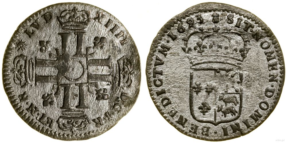 Francja, sol (15 denarów) de France-Navarre-Bearn, 1693