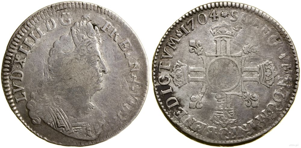 Francja, 1/2 ecu aux 8 L, 1704 C