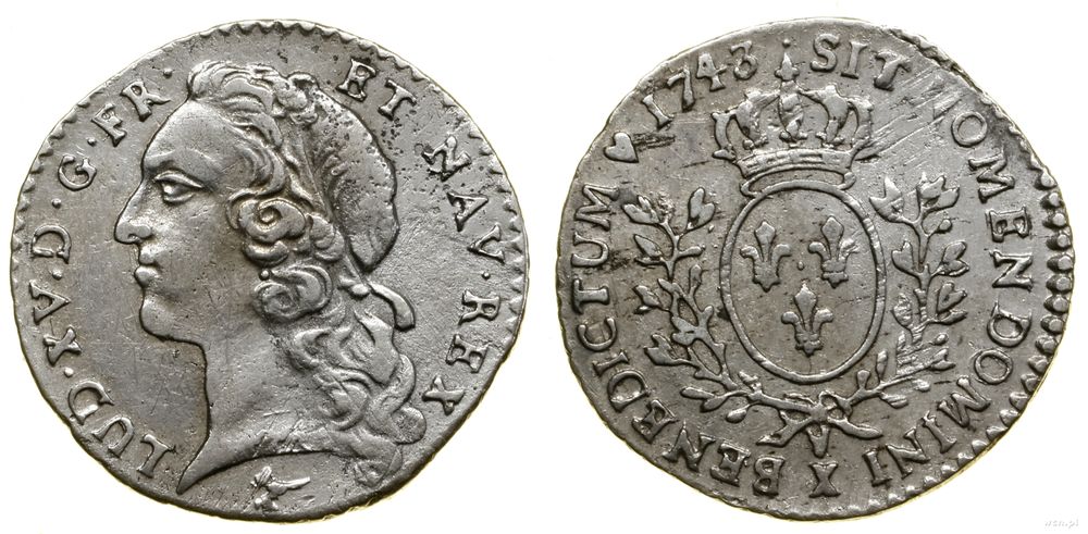 Francja, 1/20 ecu au bandeau, 1743 X