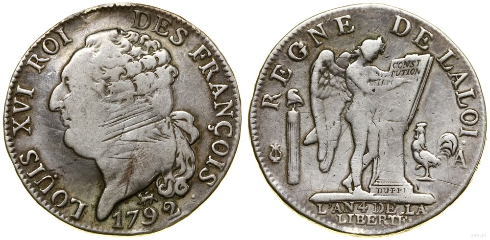 Francja, 1/2 écu, 1792 A