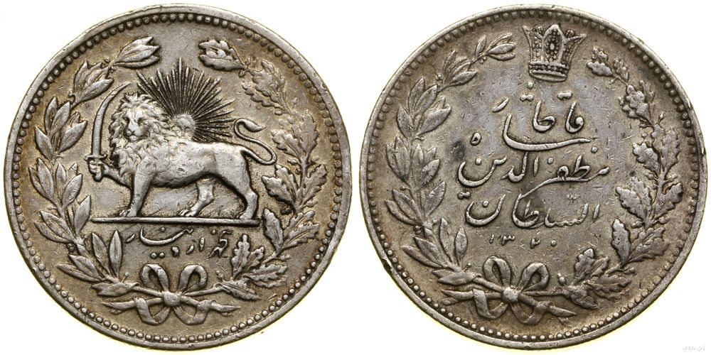 Persja (Iran), 5.000 dinarów, AH 1319 (1902 AD)
