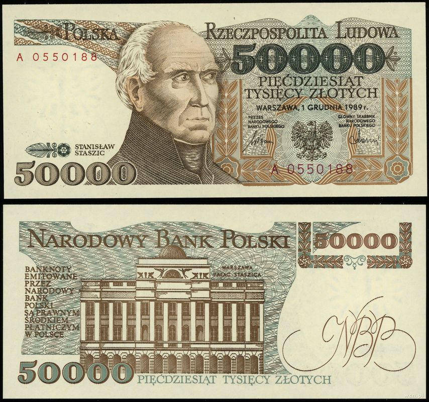 Polska, 50.000 złotych, 1.12.1989