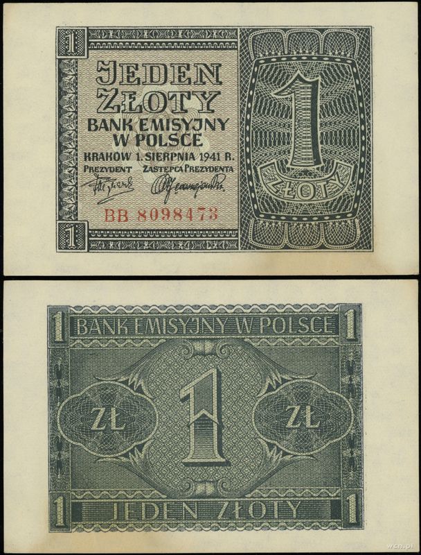 Polska, 1 złoty, 1.08.1941